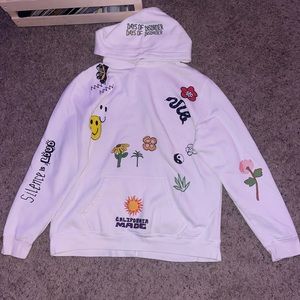 White Hoodie with Multiple Pictures